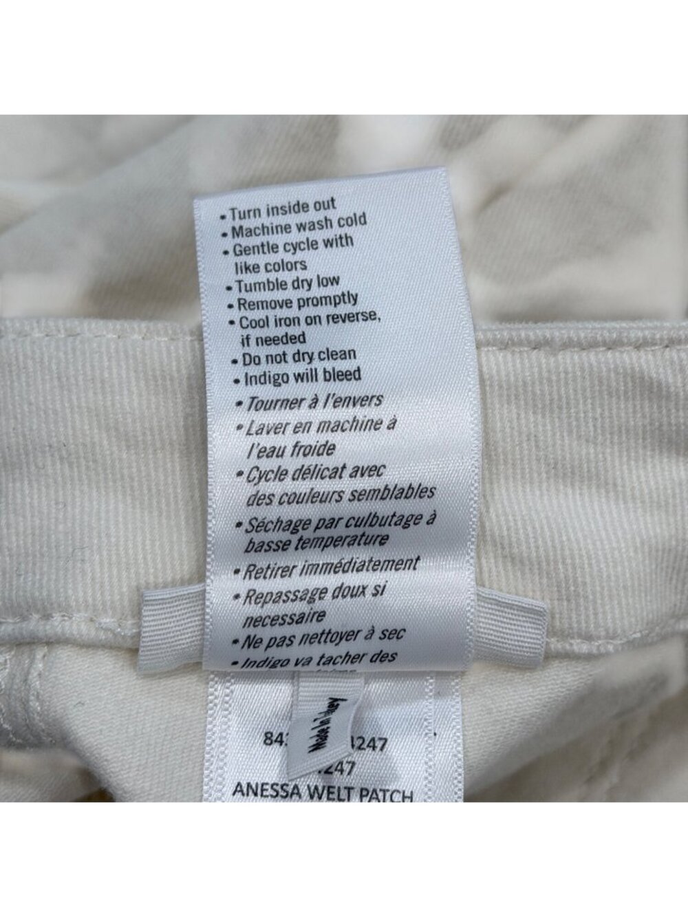 Paige Women Sz 25 Anessa Utility Jeans Cropped Ivory Ecru High-Rise Wide-Leg NEW - Picture 10 of 10
